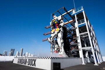 Opened GUNDAM FACTORY YOKOHAMA, which exhibits an 18 meter life-size moving Gundam,in Yamashita Futo, Yokohama.