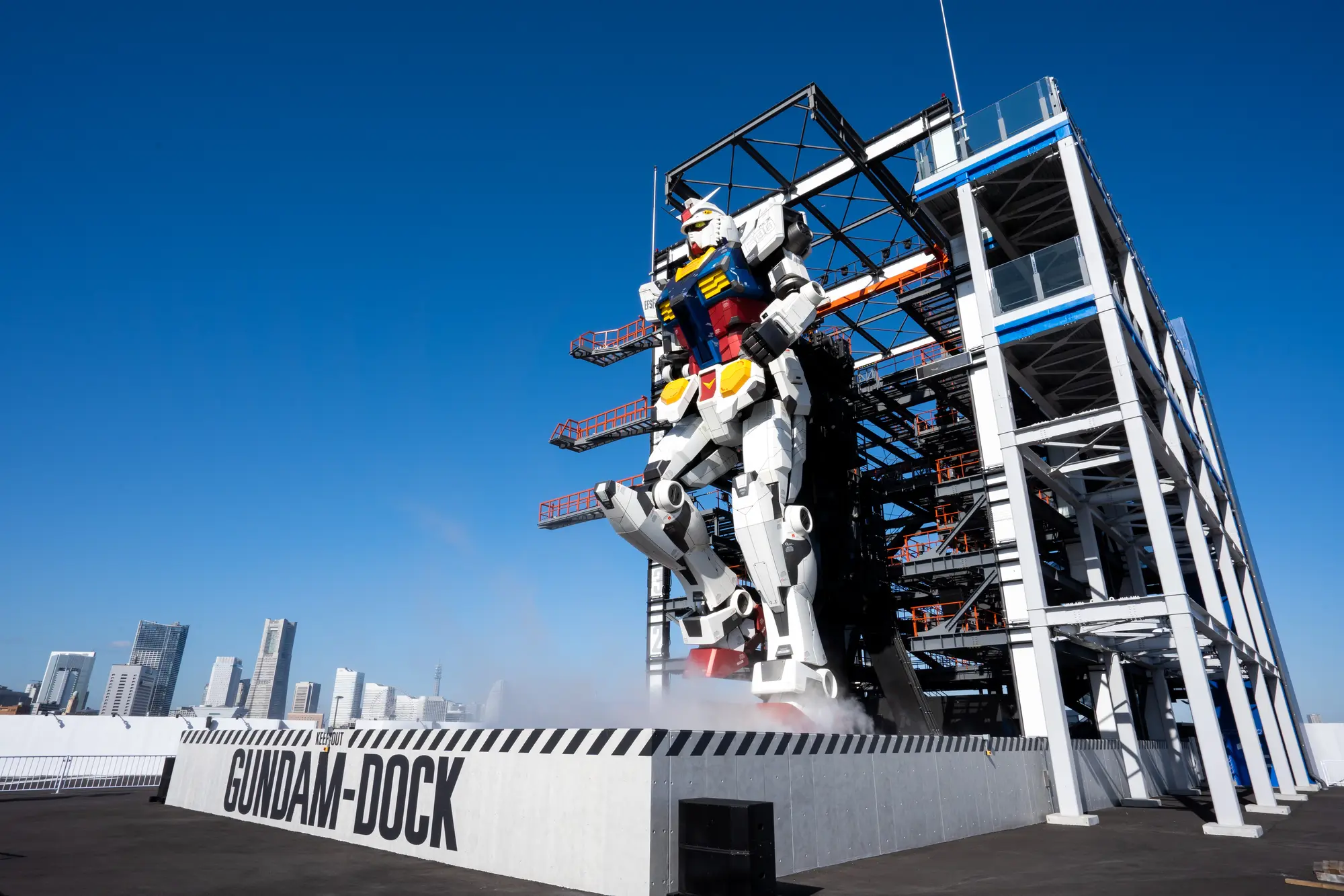 Opened GUNDAM FACTORY YOKOHAMA, which exhibits an 18 meter life-size moving Gundam, in Yamashita Futo, Yokohama.