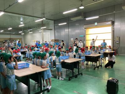 ハート大可賀工場で幼稚園を対象にした職場体験開催