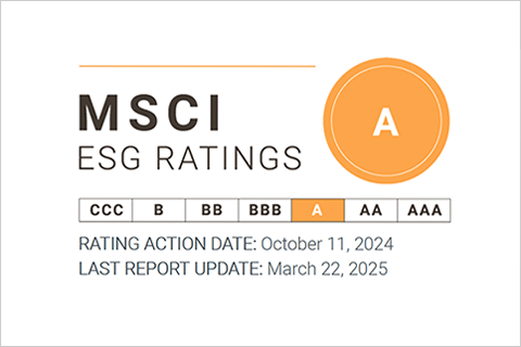 The logo of the MSCI ESG Rating.